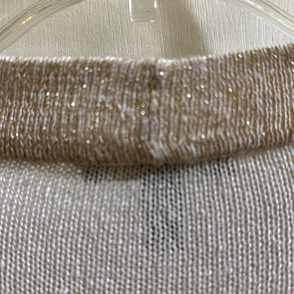 Beautiful Beige Cardigan with Gold Metallic Band - Picture 9 of 10